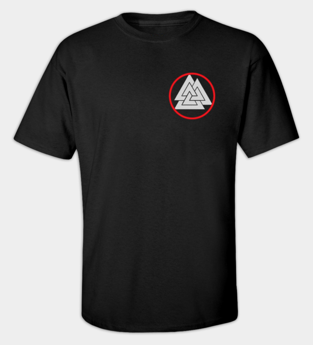 Valknut hímzett póló